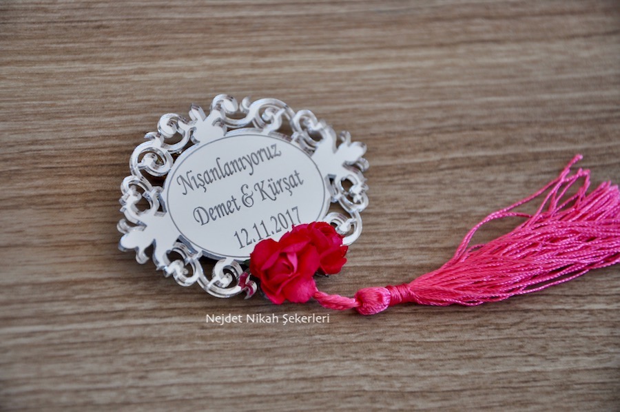 Ns18019 Pleksi Ayna İsimlik Nikah Şekeri