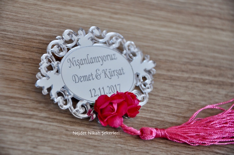 Ns18019 Pleksi Ayna İsimlik Nikah Şekeri - Görsel 2