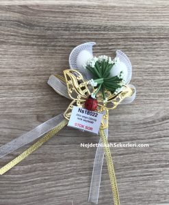 Ns18022 Metal Kelebek Nikah Şekeri