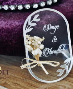 Şeffaf Pleksi Magnet Nikah Şekeri