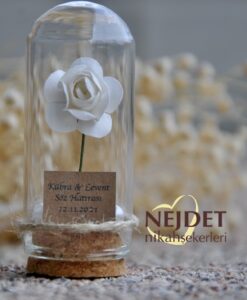 Ters Fanus İçinde Çiçek Nikah Şekeri