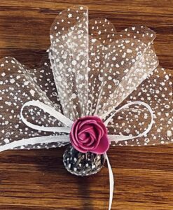Çiçekli Klasik Nikah Şekeri Magnet - Görsel 2