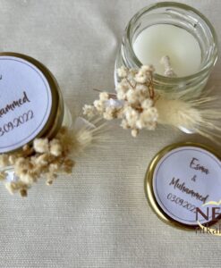 Çiçekli Kavanoz Mum Nikah Şekeri - Görsel 5