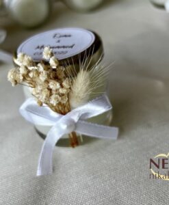 Çiçekli Kavanoz Mum Nikah Şekeri - Görsel 4