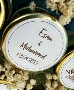 Çiçekli Kavanoz Mum Nikah Şekeri - Görsel 7
