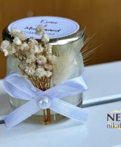 Çiçekli Kavanoz Mum Nikah Şekeri - Görsel 6