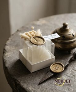 Mühürlü İstiridye Mum Nikah Şekeri - Görsel 2