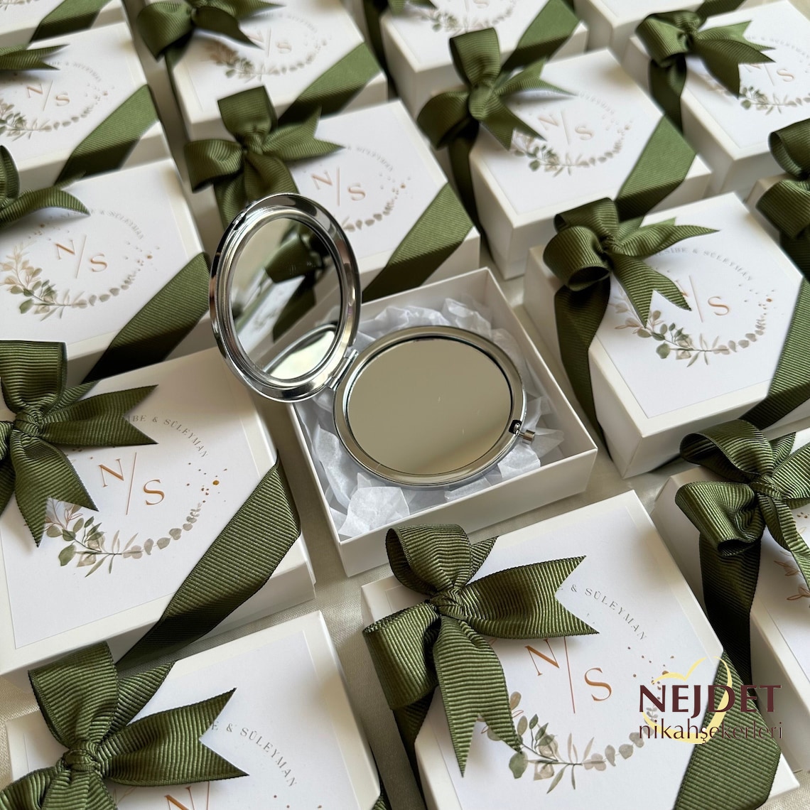 Kutulu Metal Ayna Nişan / Nikah Hediyeliği